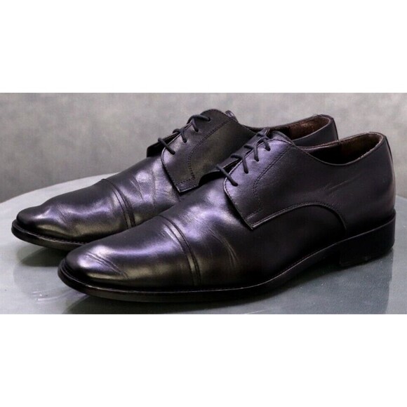 To Boot New York Men's Cap Toe Dress Shoes Size 12 Leather Black